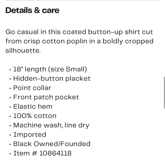 Good American Cropped Shirt NWT - Picture 13 of 13